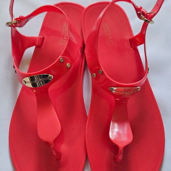 Michael Kors Women's Coral Red Sandals - Picture 1 of 3